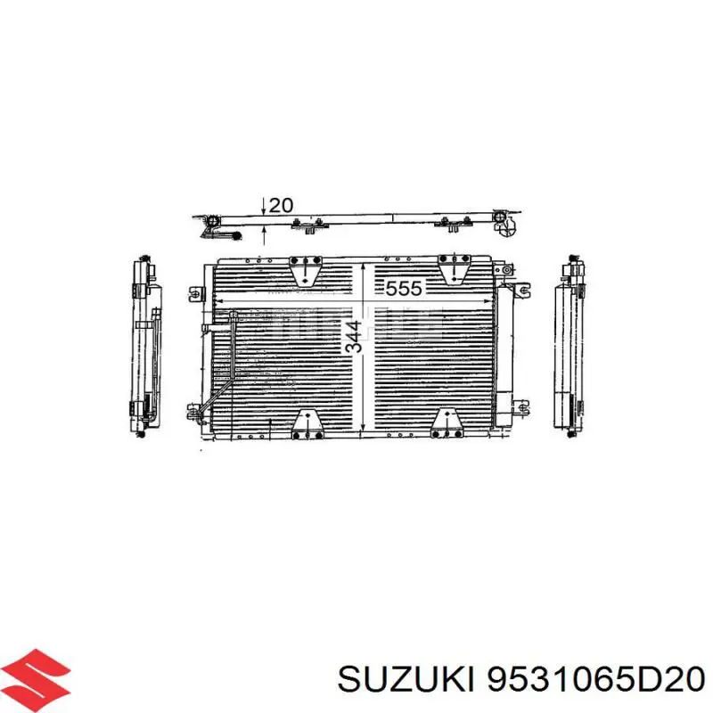 Конденсатор кондиціонера Suzuki 9531065D20 ціна, від 89.45 USD