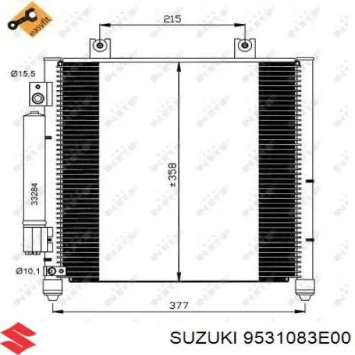 9531083E00 Suzuki радіатор кондиціонера