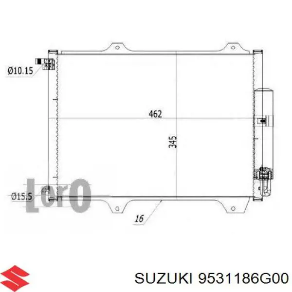 9531186G00 Suzuki радіатор кондиціонера