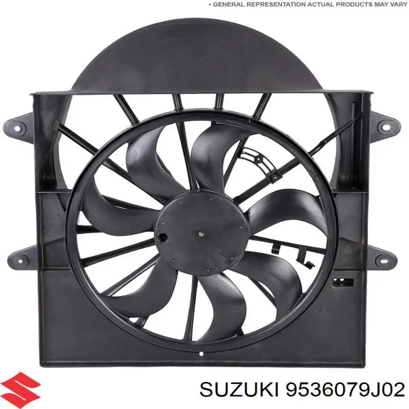 9536079J02 Suzuki дифузор радіатора охолодження, в зборі з двигуном і крильчаткою