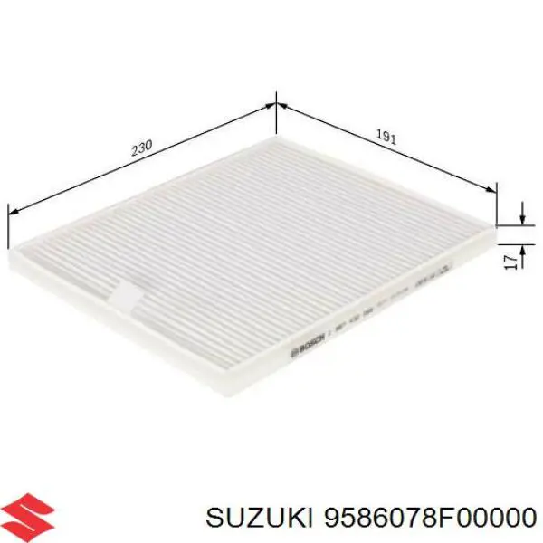 Повітряний фільтр салону Suzuki 9586078F00000