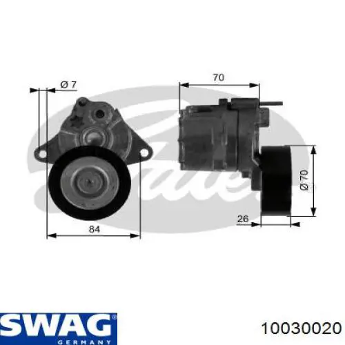 Натягувач приводного ременя Swag 10030020