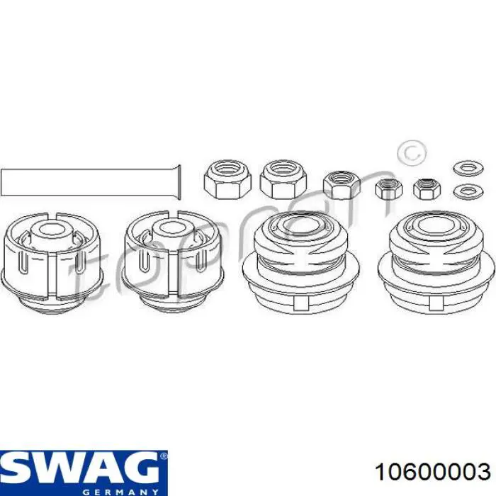 Сайлентблок нижнього важеля передньої підвіски Swag 10600003 ціна, від 28.06 USD