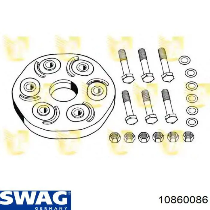Муфта кардана еластична, задня Swag 10860086 ціна, від 97.25 USD