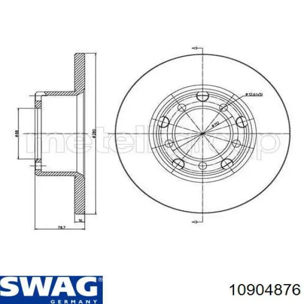 Диск переднього гальма Swag 10904876 ціна, від 33.97 USD