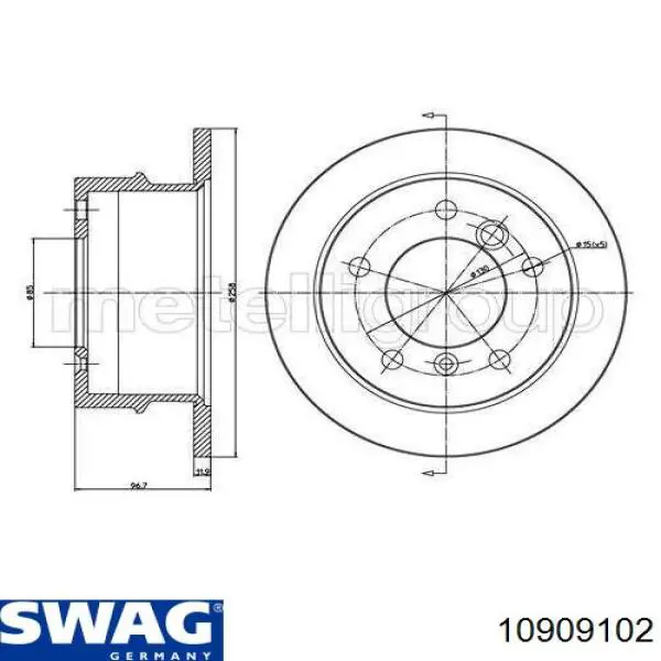 Задні дискові гальма Swag 10909102 ціна, від 37.81 USD