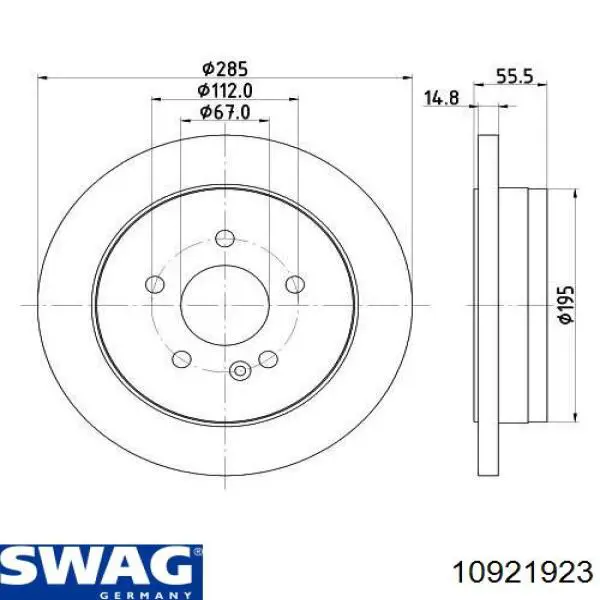 Гальмівні диски 10921923 Swag