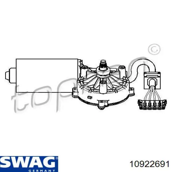 Двигун склоочисника лобового скла (трапеції) 10922691 Swag