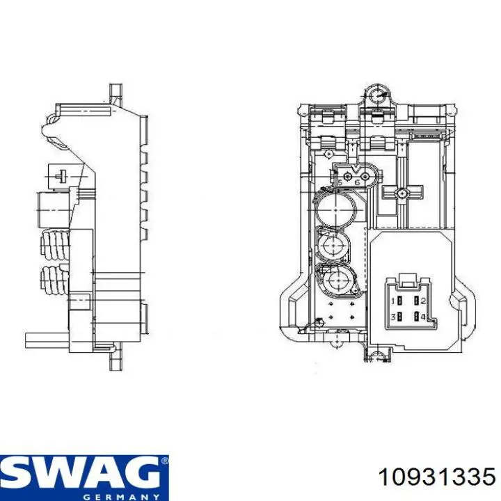 Резистор (опір) пічки, обігрівача салону 10931335 Swag