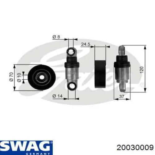 Ролик приводного ременя, паразитний Swag 20030009 ціна, від 13.54 USD
