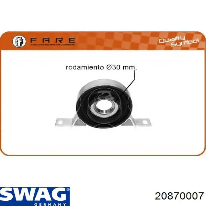 Опора карданного валу Swag 20870007