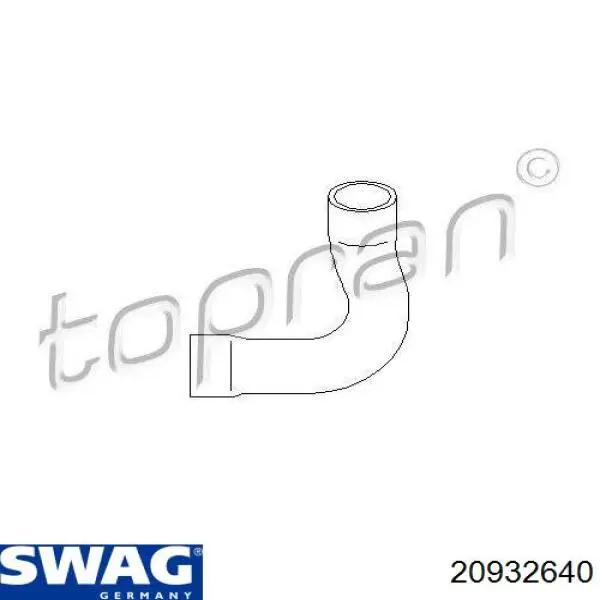 Купити 20932640 Swag Шланг/патрубок радіатора охолодження, верхній