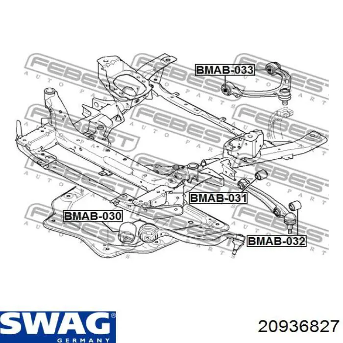 С/блок нижнього важеля Swag 20936827