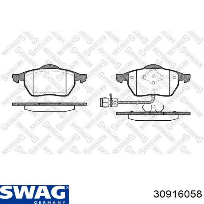 Передні тормозні колодки 30916058 Swag