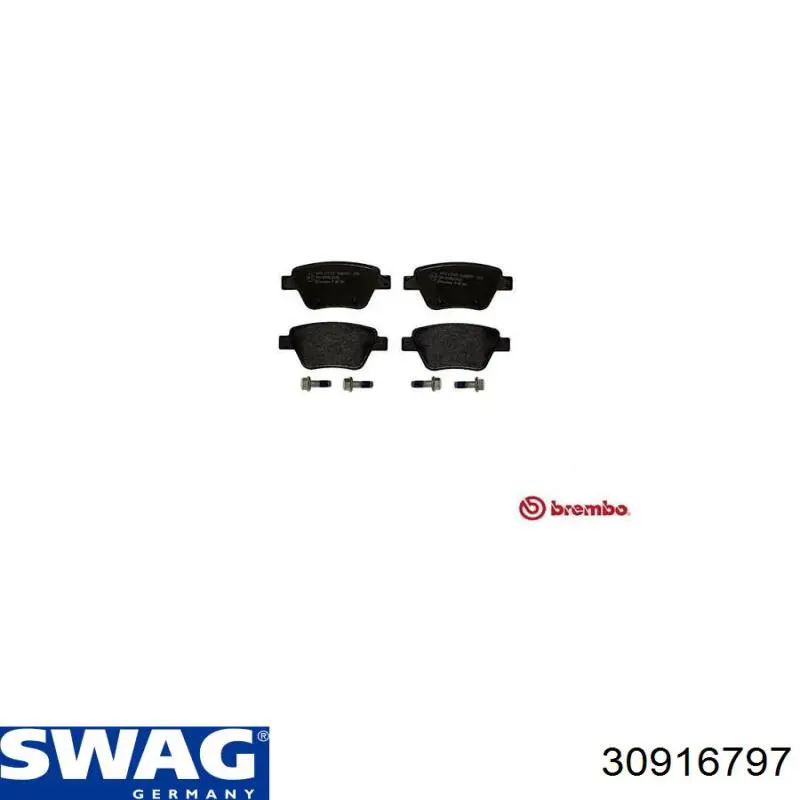 Задні гальмівні колодки 30916797 Swag