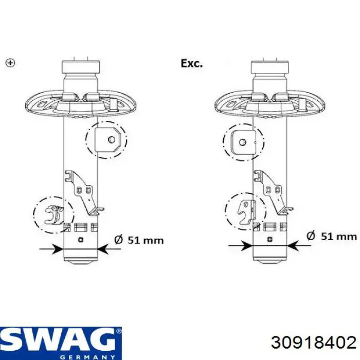 Відбійник на задні амортизатори Swag 30918402 ціна, від 5.33 USD