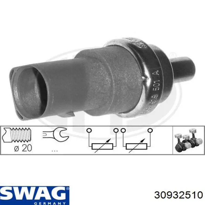 Термодатчик охолоджуючої рідини Swag 30932510 ціна, від 5.98 USD