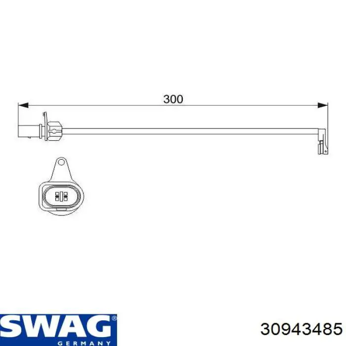 Датчик зносу гальмівних колодок, передній 30943485 Swag