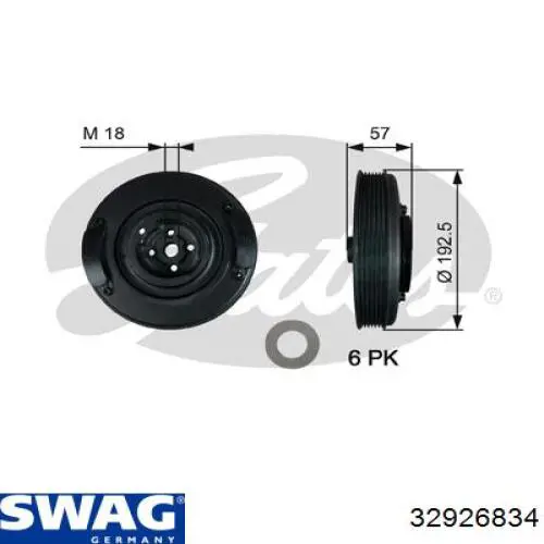 Шків колінвала (демпфер ) Swag 32926834 ціна, від 103.53 USD
