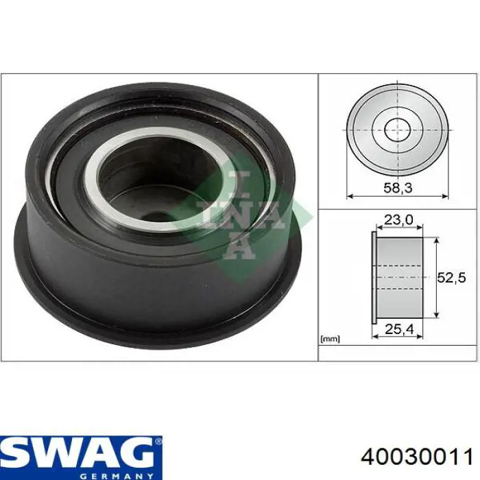 Ролик ременя ГРМ, паразитний Swag 40030011 ціна, від 11.01 USD