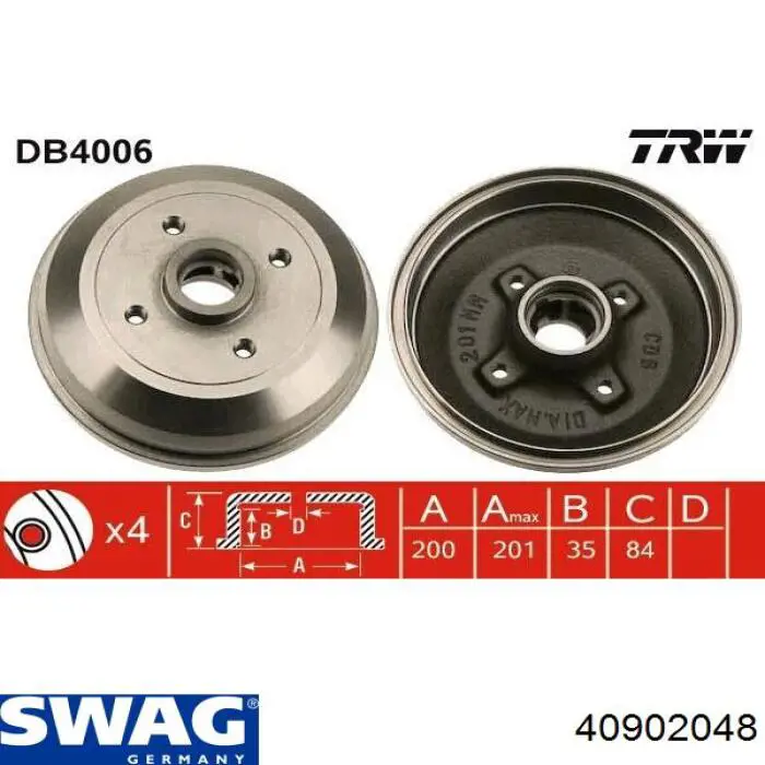 40902048 Swag Барабан гальмівний задній