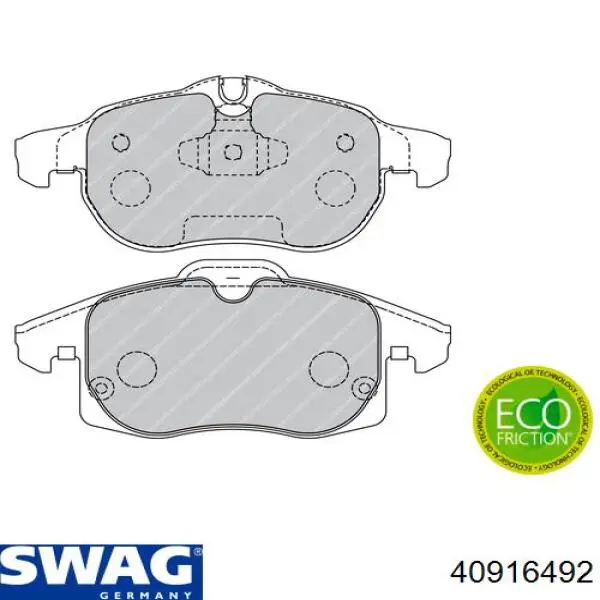 40916492 Swag Передні гальмівні колодки