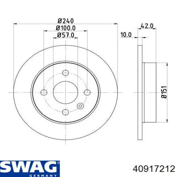 Диск гальмівний задній Swag 40917212