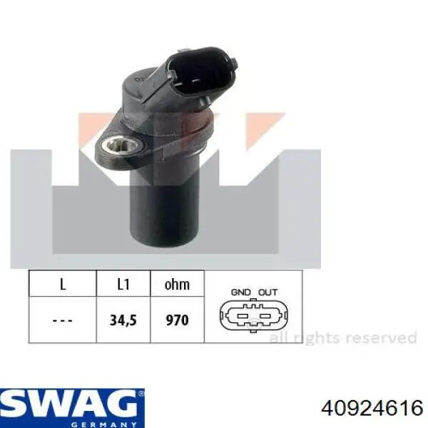 Датчик обертів колінвалу Swag 40924616 ціна, від 15.71 USD