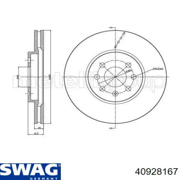 Купити 40928167 Swag Ротор гальмівний