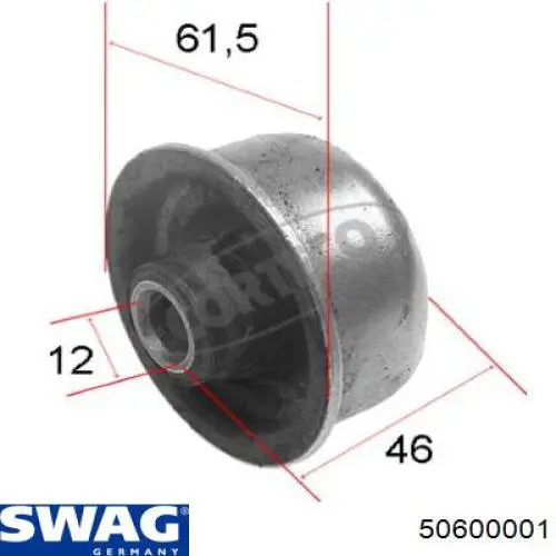 Сайлентблок нижнього важеля передньої підвіски Swag 50600001 ціна, від 3.94 USD