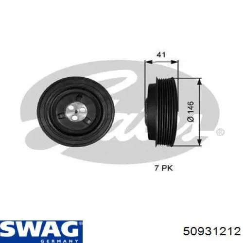 Шків колінвала (демпфер ) Swag 50931212 ціна, від 91.25 USD