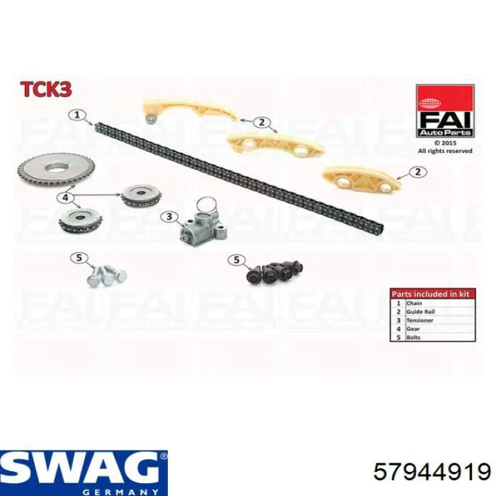 Ланцюг ГРМ, комплект Swag 57944919 ціна, від 91.57 USD