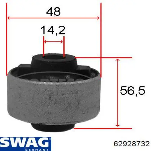 Сайлентблок нижнього важеля передньої підвіски Swag 62928732 ціна, від 8.29 USD