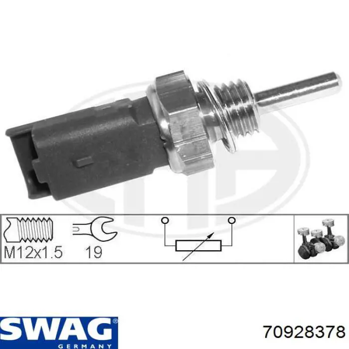 Термодатчик охолоджуючої рідини Swag 70928378 ціна, від 5.93 USD