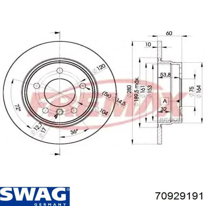 Гальма робочі задні ножні і гальмівні барабани Swag 70929191