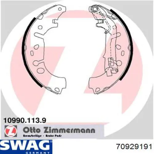Колодки гальмові задні, барабанні Swag 70929191 ціна, від 26.11 USD