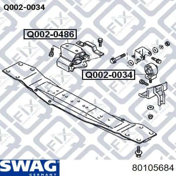 Подушка (опора) двигуна, задня Swag 80105684 ціна, від 11.48 USD