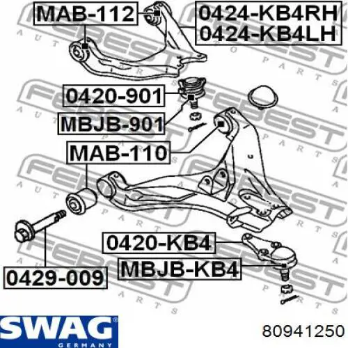 Кульова опора, верхня Swag 80941250 ціна, від 15.69 USD