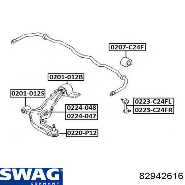 Купити 82942616 Swag Важіль передньої підвіски нижній, правий