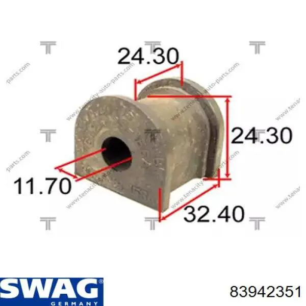 Втулка стабілізатора заднього Swag 83942351 ціна, від 2.14 USD