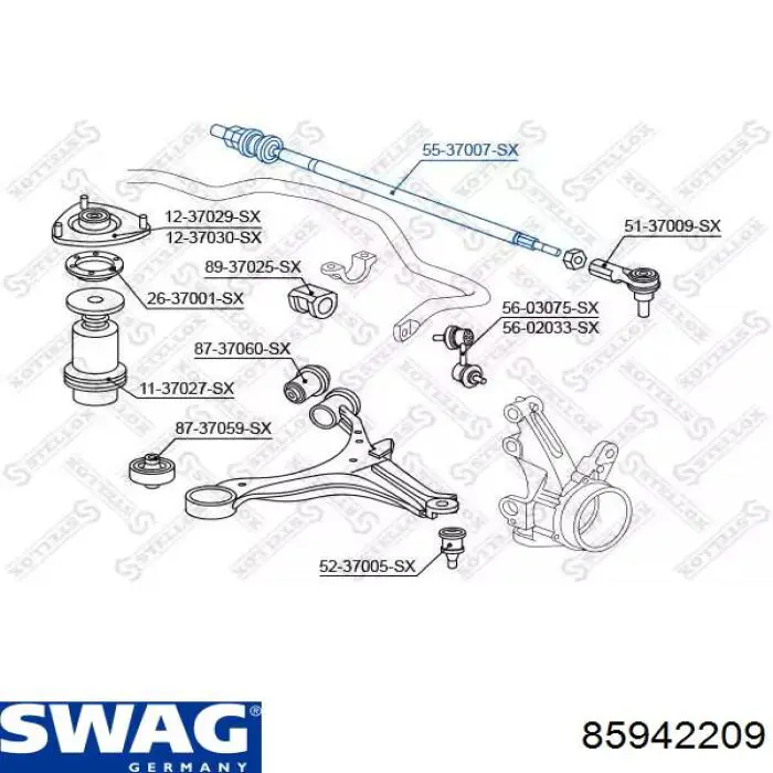 Тяга рульова поперечна Swag 85942209 ціна, від 16.68 USD