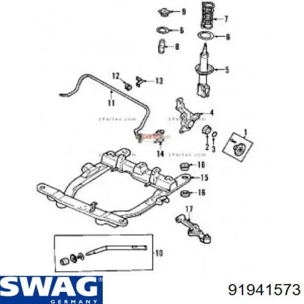 Подушка стабілізатора Swag 91941573 ціна, від 2.68 USD