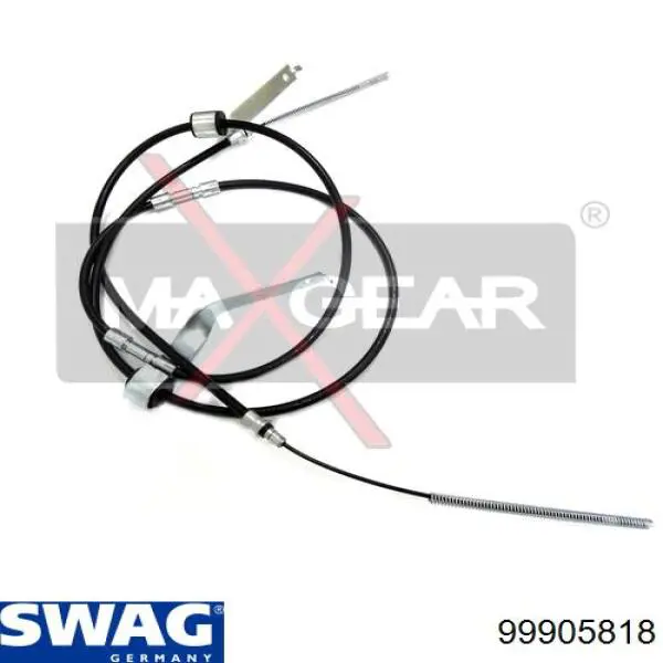 Трос ручного гальма задній, правий/лівий Swag 99905818 ціна, від 23.50 USD