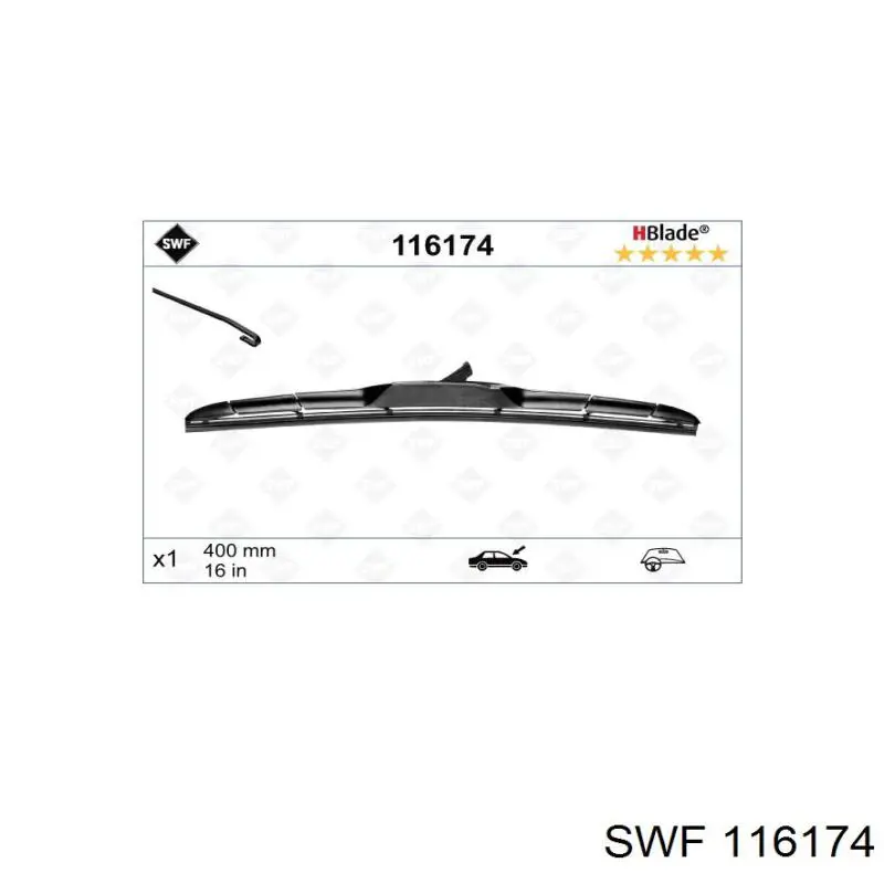 116174 SWF щітка-двірник лобового скла, пасажирська