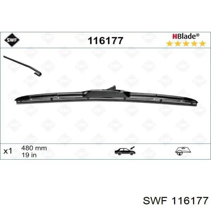 Щітка-двірник лобового скла, пасажирська SWF 116177 ціна, від 13.35 USD