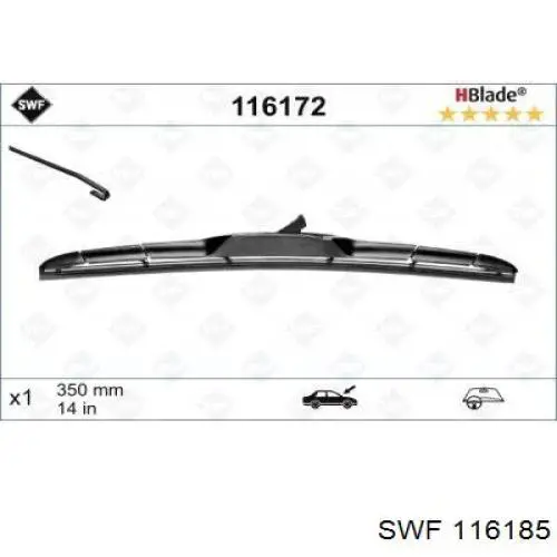 Щітка склоочисника лобового скла, водійська SWF 116185
