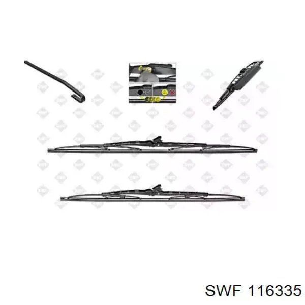 116335 SWF щітка-двірник лобового скла, комплект з 2-х шт.