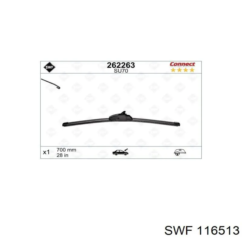 Щітка склоочисника заднього скла SWF 116513 ціна, від 7.99 USD