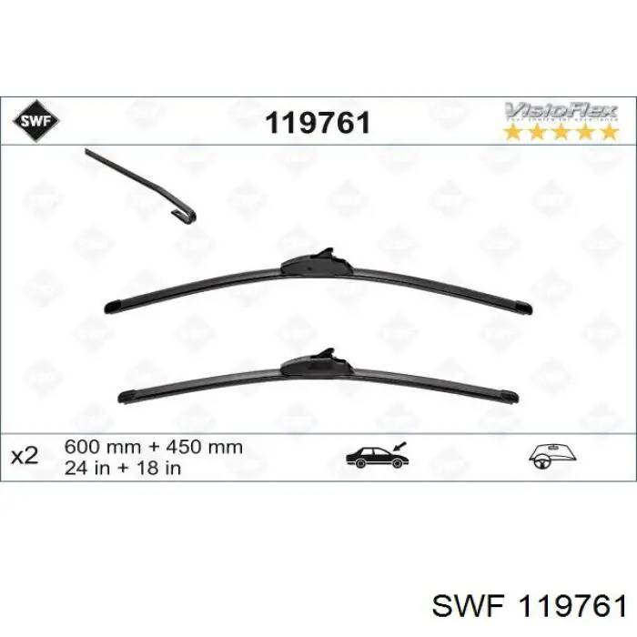 119761 SWF щітка-двірник лобового скла, комплект з 2-х шт.