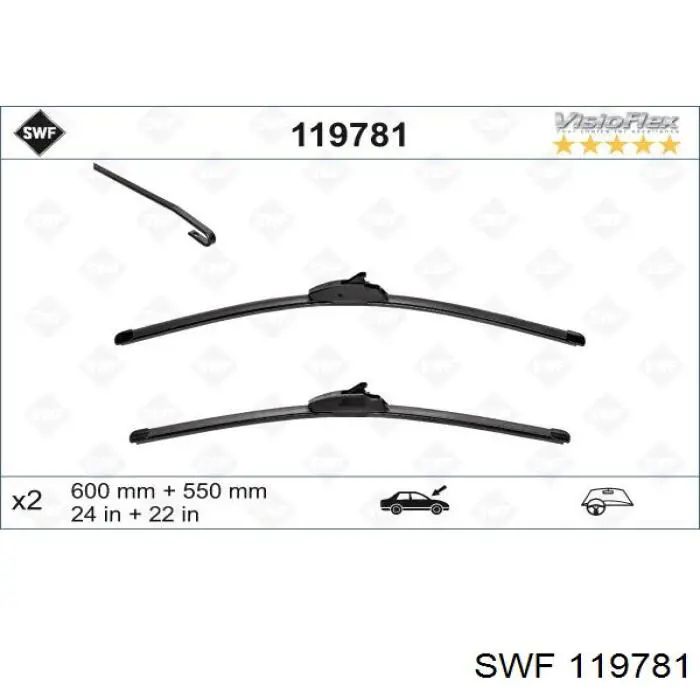 119781 SWF щітка-двірник лобового скла, комплект з 2-х шт.